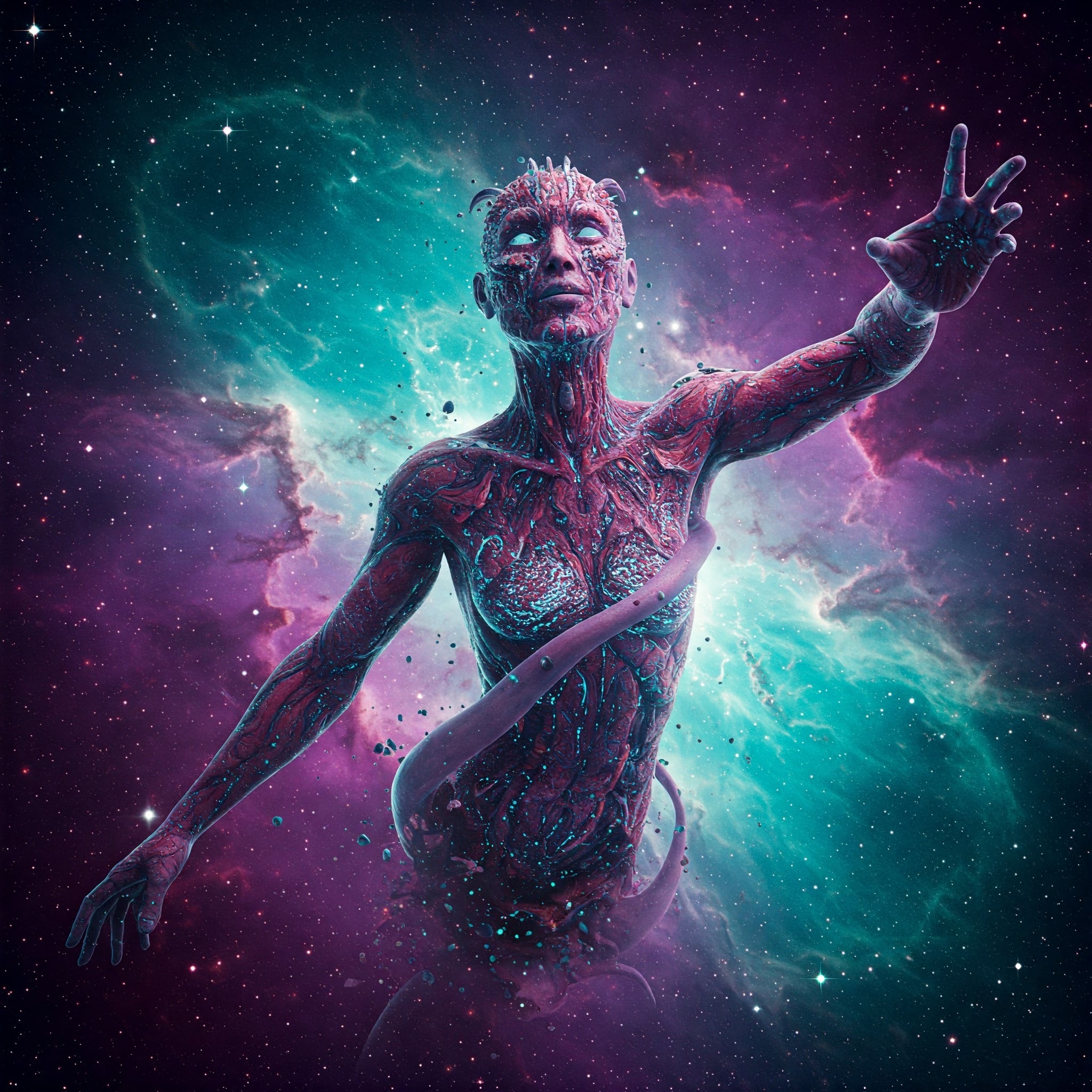 photo of Cosmic Ascent-Figure in Stellar Embrace